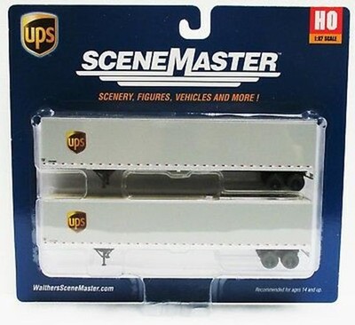 Walthers HO 1/87 UPS United Parcel Service Freight 48' Stoughton Trailer 2-Pack