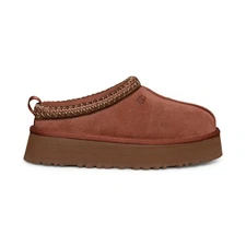 UGG TAZZ RED JASPER SUEDE LINED SHEARLING PLATFORM WOMEN'S SLIPPERS SIZE US 9