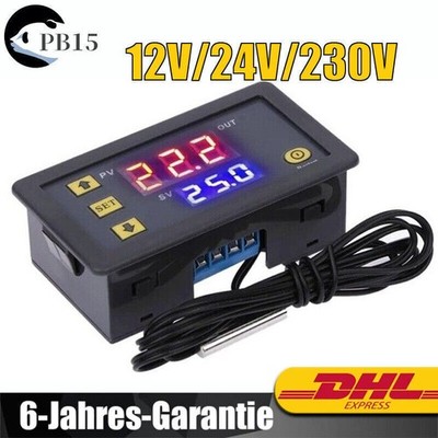 12V 24V 230V 10A Thermostat Temperaturregelung Schalter Regler Thermometer LED