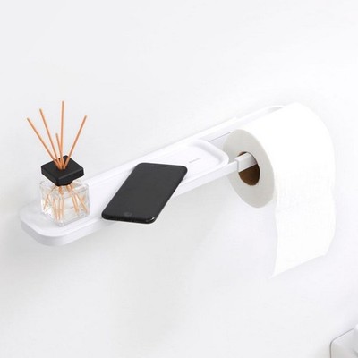 Brabantia Mindset Toilet Roll Holder With Shelf Mineral Fresh White
