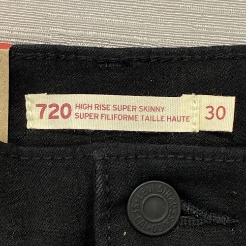 Levis 720 Jeans Womens 30 x 28 High Rise Super Skinny Black Stretch Denim - Picture 9 of 17
