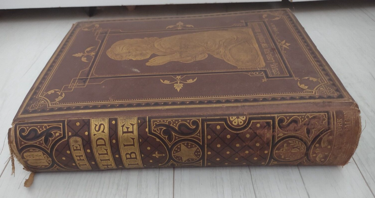 Antique 1870's The Child's Bible 200+ Illustrations Cassell