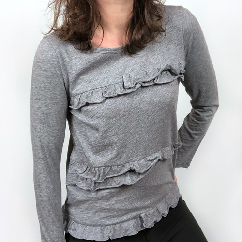 J. Crew Gray Vintage Cotton Ruffle Long 