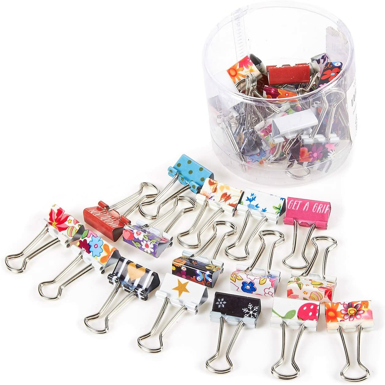 Cute, Colorful Paper Binder Clips (1.5 x 0.75 in, 40 Pack)