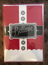 Santa Claus Believe 8 Christmas Cards & Envelopes  Box Cards New