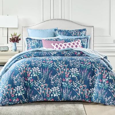Sky Midnight Meadow 100% Cotton 3.- Pc King Duvet Cover  Set $315