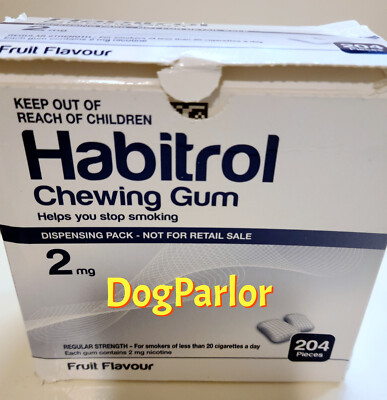 Habitrol Nicotine Gum 2mg Fruit Bulk 204 Pieces 01/2028 DAMAGED BOX