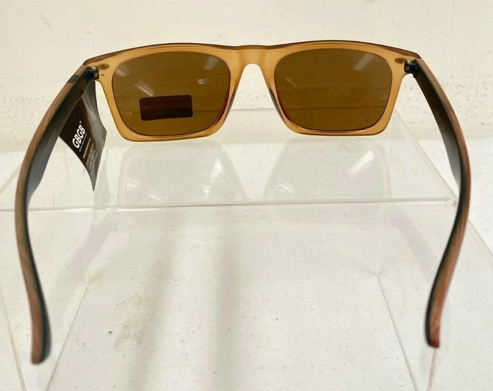 Gafas de sol Geoffrey Beene marrón grano madera para hombre 100 % protección UVA UVB NUEVAS CON ETIQUETAS Foto 4 de 4