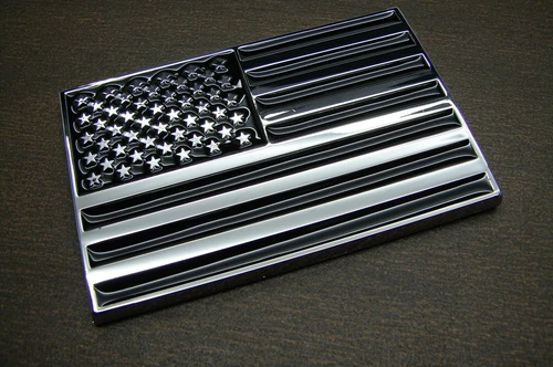(1) AMERICAN TACTICAL FLAG ABS 3D CHROME BLACK CAR EMBLEM STICKER DECAL