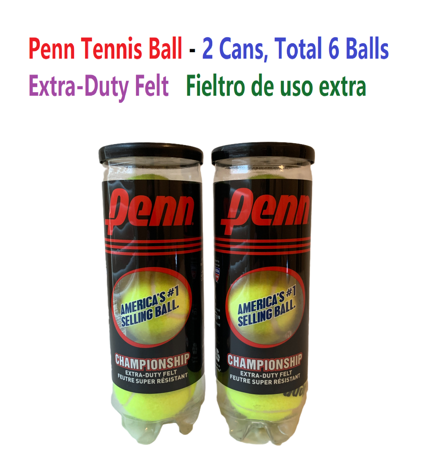 Penn Championship Tennis Balls Extra Duty Felt Brand New, Pelota de
