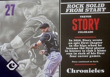 2017 Panini Chronicles Purple 56/99 SP #30 Trevor Story Colorado Rockies MVP