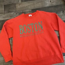 Vintage 90s Boston Massachusetts Sweatshirt Red/Green