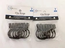 (14) Lot 2 Packs Of 7 Mainstays Clip Rings Pewter Curtains Drapery Rings NEW
