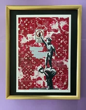 DEATH NYC Hand Signed LARGE Print COA Framed 16x20in Banksy Graffiti Pop Art