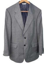 Aquascutum Of London Regent 100 Vintage Blazer Sport Coat Size 42 Gray Pinstripe