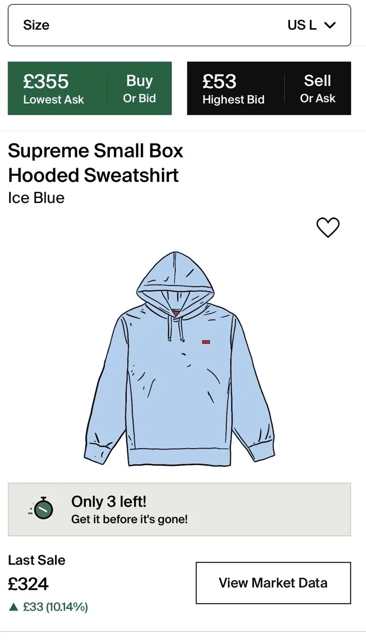 Sweat à capuche Supreme petite boîte logo bleu glace grand (ss20) ?