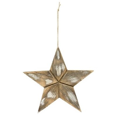 Vintage Wood Star Ornament Hanger Christmas Ornament Figurine 9 X