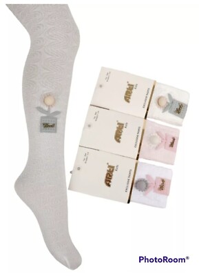 Kids Tights Girls 3-pairs Size 7-8 Y Events Tights, Premium Hight Quality T24