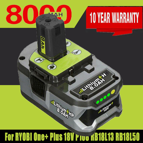 18V Battery For Ryobi One Plus Lithium RB18L50 P108 P104 P107 Battery 8,0Ah Neu-image