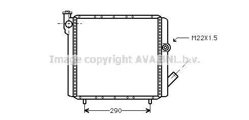 Radiateur de refroidissement AVA RT2070 pour RENAULT Super 5, 9, 11 et Express en aluminium