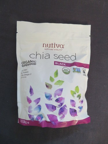 Nutiva Chia Seed Black Organic Superfood 12 Oz 5g Fiber 3g Protein 2.5g  Omega-3 692752103117 | eBay