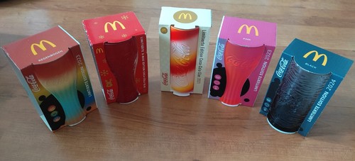Confezione 5 bicchieri Mcdonald's dal 2021, 2023 e 2024 rosa arcobaleno nuovi imballo originale - Foto 5 di 5