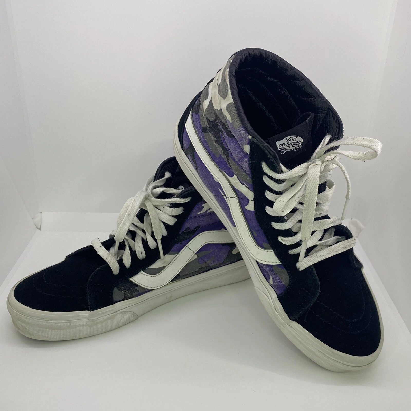 Scarpe da skate stringate Vans SK8 Hi Reissue viola mimetiche taglia 8 uomo 9 5 donna