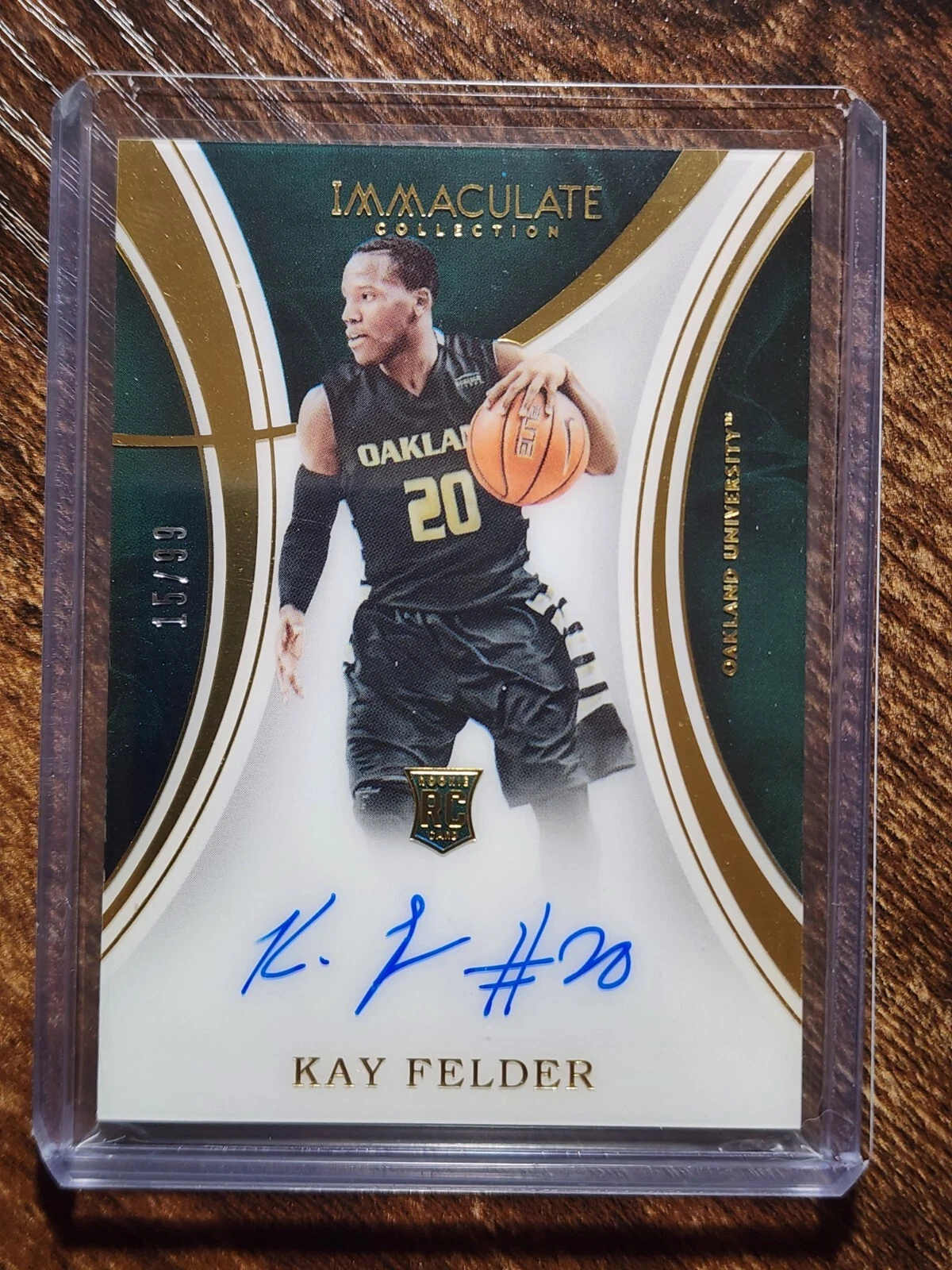 Kay Felder 2016-2017 Immaculate Collegiate Rookie On Card Auto /99 OAKLAND