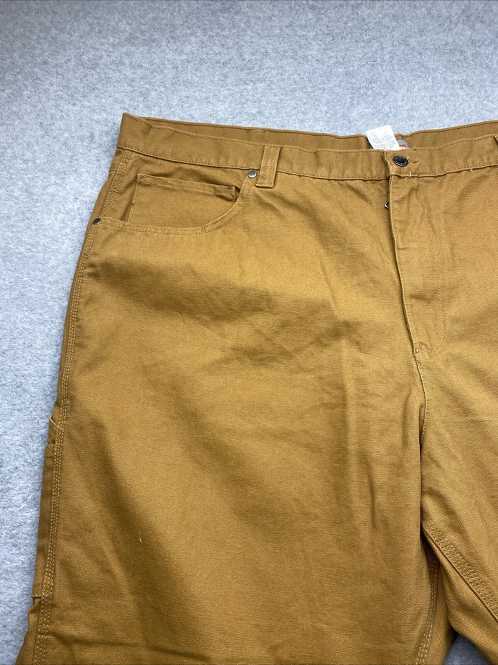 Calça Craftsman Carpinteiro Masculina 50x30 Frente Plana Pato Marrom 8 Bolsos Laço Martelo - Imagem 4 de 4