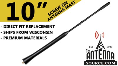 10'' FUBA STYLE ANTENNA MAST - FITS: 2013-2019 Ford Escape