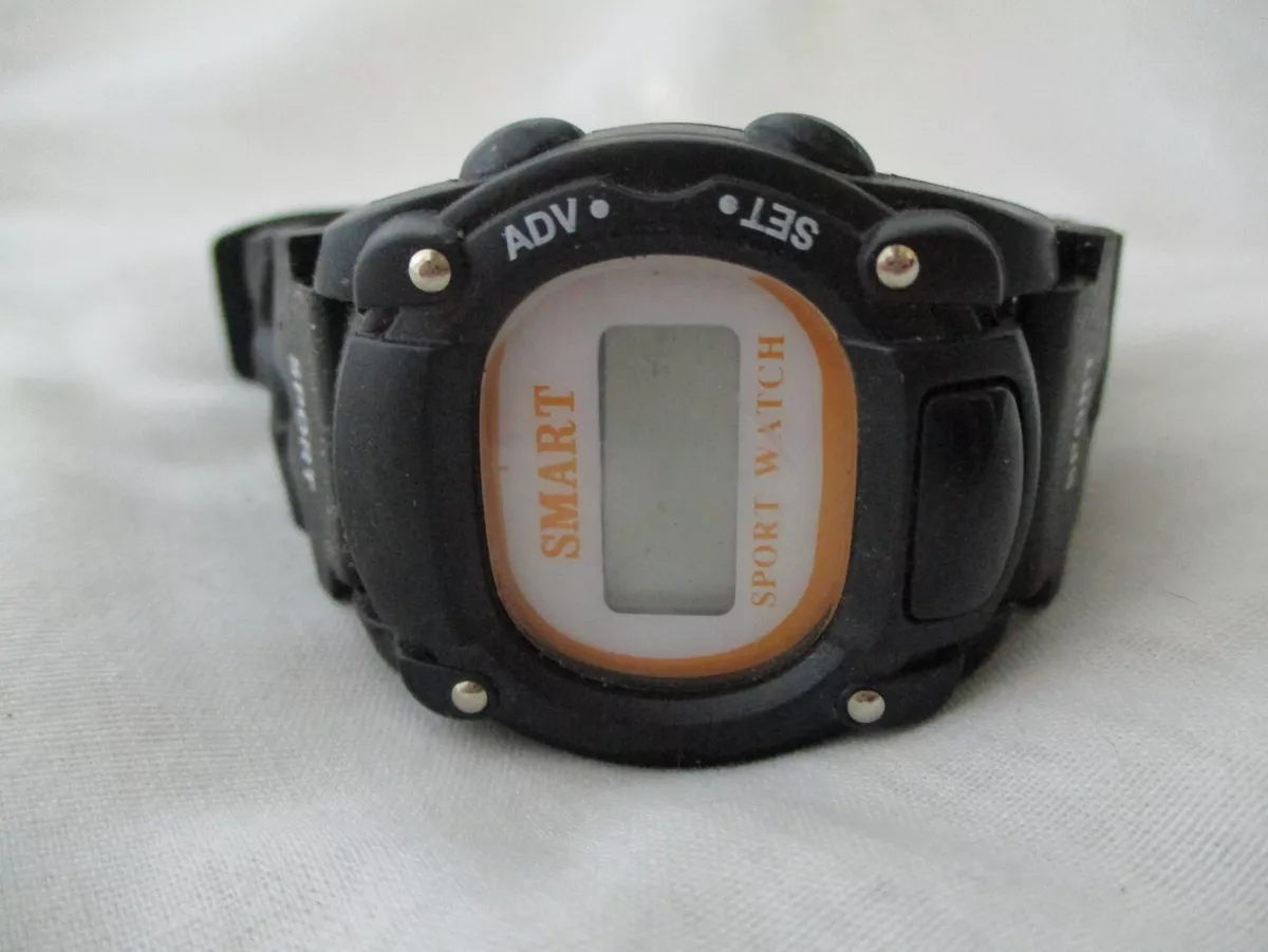 Black Digital Watch Rubber Buckle Band WORKING