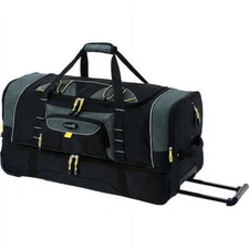 36" 2-section Rolling Duffel Bag Luggage Suitcase with Blade Wheels Travel Black