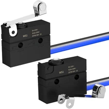 2PC Waterproof Micro Switch IP67 SPDT 3-Pin Roller Lever Limit Switch 5A 250VAC