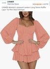 LYANER Women's Jumpsuit Lantern Long Sleeve Ruffle Layer Tie Mini Short Romper L — photo 1