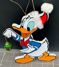 Vintage Kurt Adler Disney Donald Duck Putting Up Ornament Wooden Ornament