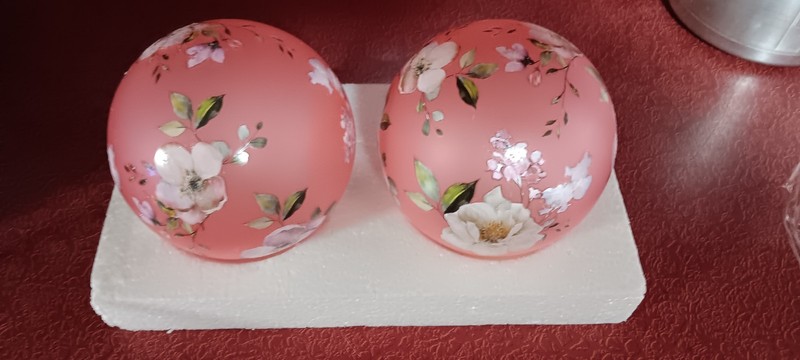 Valerie Parr-Hill Set of 2 - 6" Illuminated Frosted Glass Spring Spheres, 2021