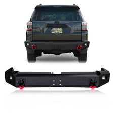 Rear Black Texture Bumper with Spotlights D Rings for 4Runner 2015-2020