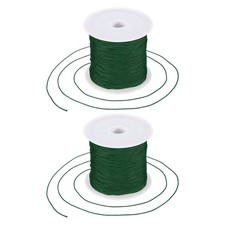 2 pcs 0.6mm String for Bracelets, 44 Yards Beading Thread Dark Green