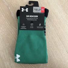 New Under Armour Sports Soccer Baseball Socks Green Youth Large 13.5-4.5
