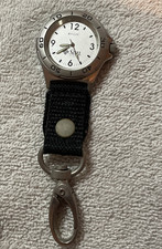 Sun Microsystems Relic Pocket Watch w/ Clip Key Fob Key Chain Needs Battery