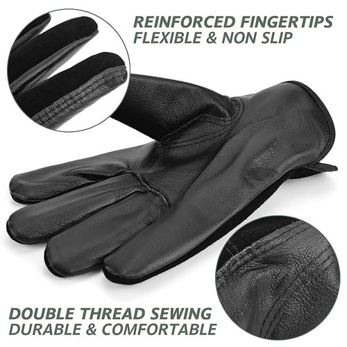 EINSKEY Gardening Gloves for Men Women, Tough Leather Safety Work Gloves - Picture 6 of 7