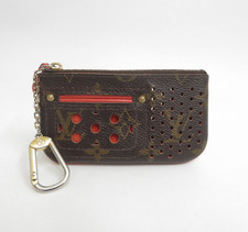Authentic LOUIS VUITTON Monogram Perforated Coin Purse Key Pochette Cles F 50469