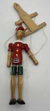 Wooden Pinocchio Marionette Puppet Made In Italy 10" C2 Vintage
