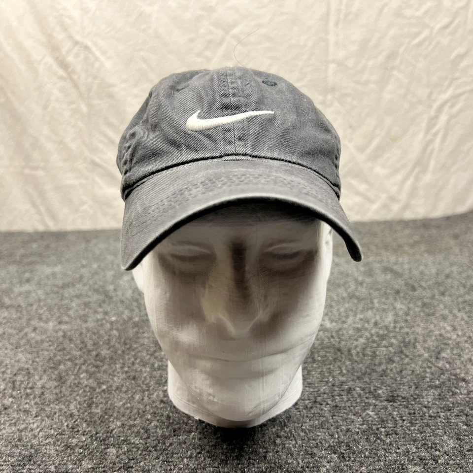 Nike Blanco Swoosh Logo Gorra Niño Bebé Ajustable Gris Informal Sombrero Foto 2 de 4