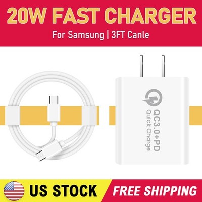 Universal USB-C Wall Fast Charger Block 3ft Cable For iPhone 17 Pro Max /17 Pro