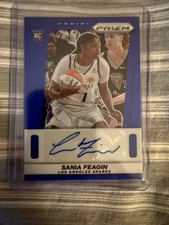 Sania Feagin 2025 WNBA Prizm BLUE Throwback Signatures Auto RC /75 Rookie Sparks