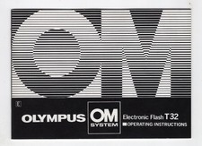 Olympus OM System Electronic Flash T32 Genuine 1980 Instruction Guide In English