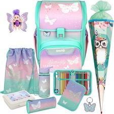 Scooli Butterfly Wishes - Schmetterling -EasyStart Schulranzen-Set 9tlg.mit Tüte