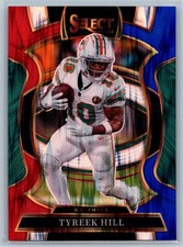 Tyreek Hill - #83 2025 Panini Select Red and Blue Prizm Shock - 3C