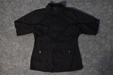 SPANX Active Contour Black Full Zip Jacket Large Ruched Leisure Womens